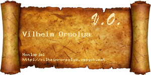 Vilheim Orsolya névjegykártya